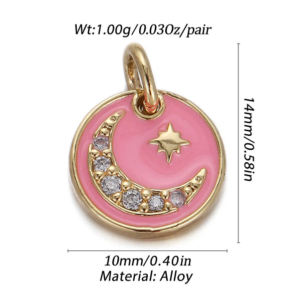 1 Piece Copper Zircon Color Block Pendant