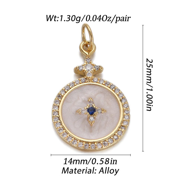 1 Piece Copper Zircon Color Block Pendant