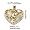 1 Piece Copper Zircon Gold Plated Geometric Heart Shape Pendant