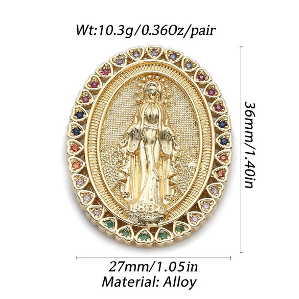 1 Piece Copper Zircon Gold Plated Geometric Heart Shape Pendant