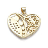 1 Piece Copper Zircon Gold Plated Geometric Heart Shape Pendant