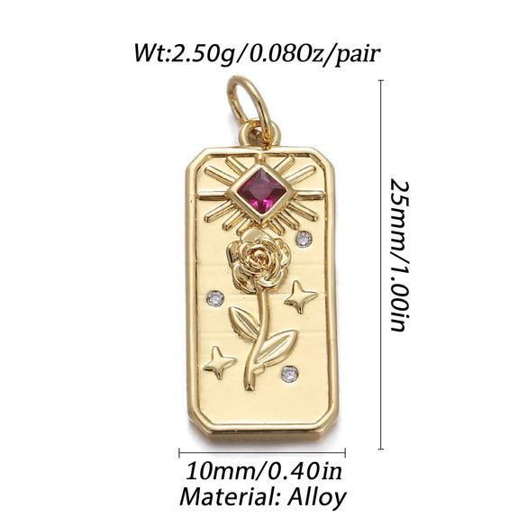 1 Piece Copper Zircon Gold Plated Geometric Heart Shape Pendant