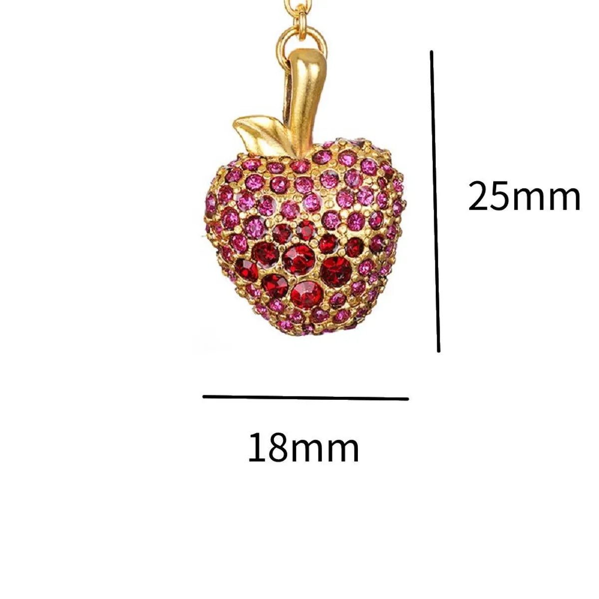 1 Piece Copper Zircon Gold Plated Watermelon Elephant Pendant Chain