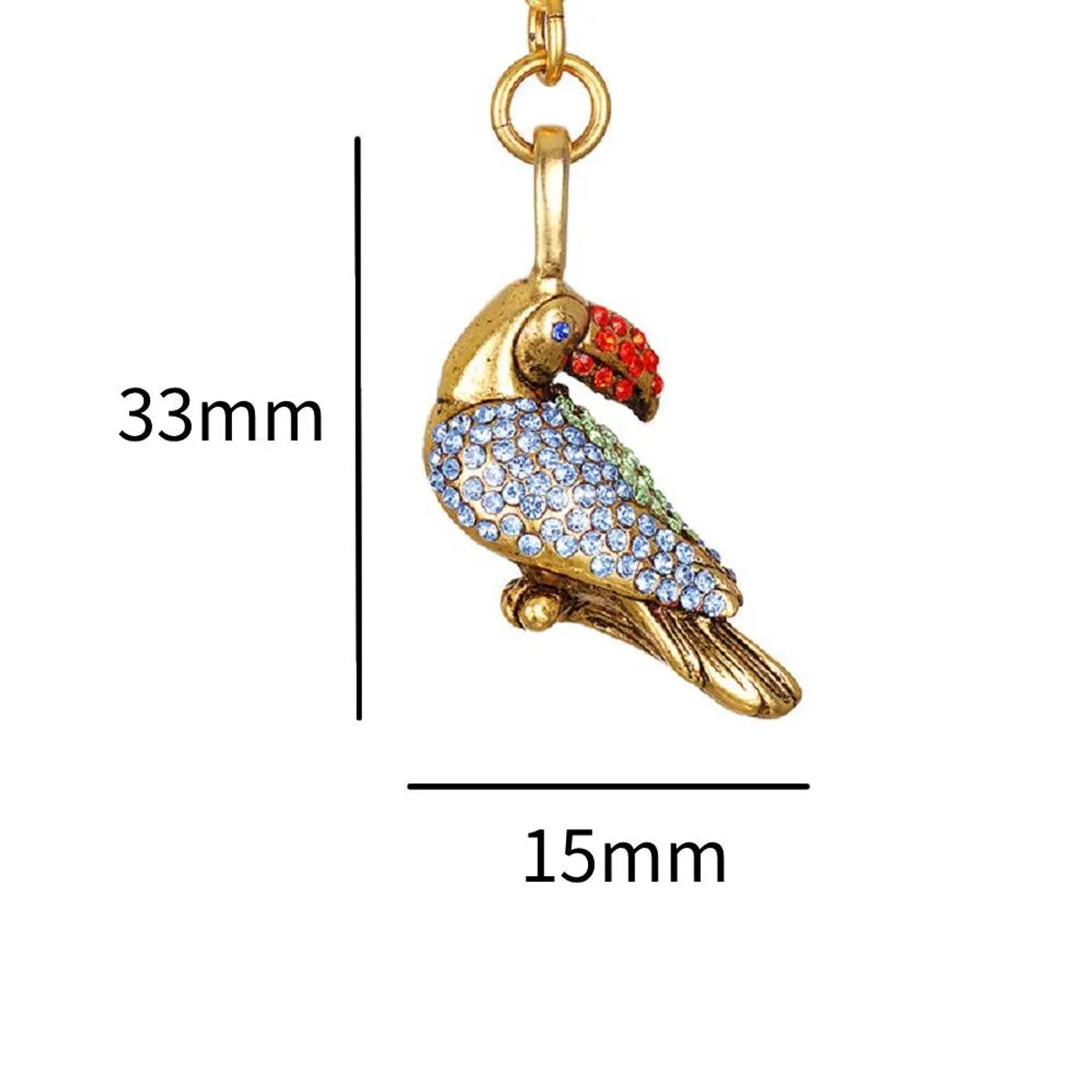 1 Piece Copper Zircon Gold Plated Watermelon Elephant Pendant Chain