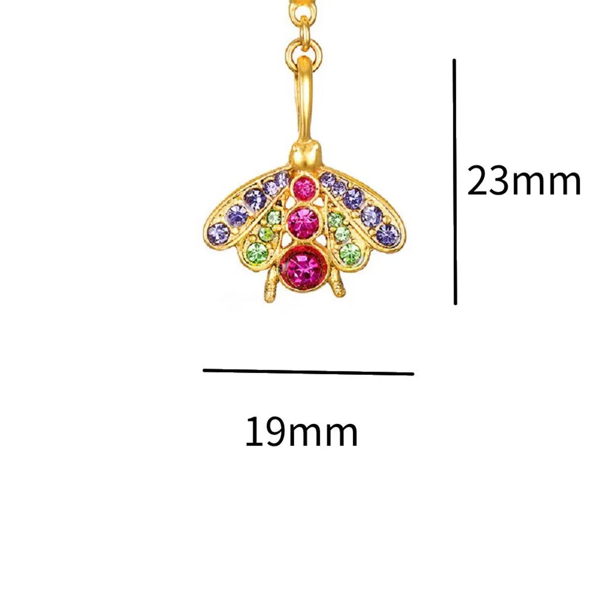 1 Piece Copper Zircon Gold Plated Watermelon Elephant Pendant Chain