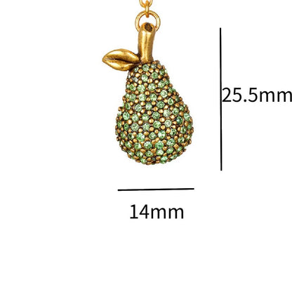 1 Piece Copper Zircon Gold Plated Watermelon Elephant Pendant Chain