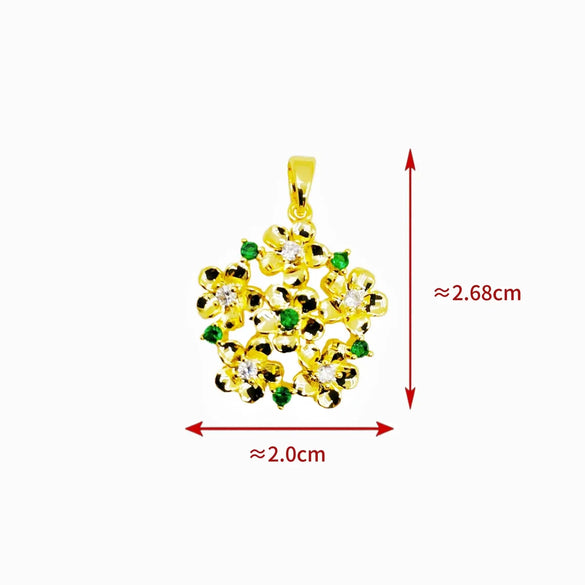 1 Piece Copper Zircon Heart Shape Flower Butterfly Pendant
