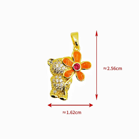 1 Piece Copper Zircon Heart Shape Flower Butterfly Pendant