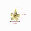 1 Piece Copper Zircon Heart Shape Flower Butterfly Pendant