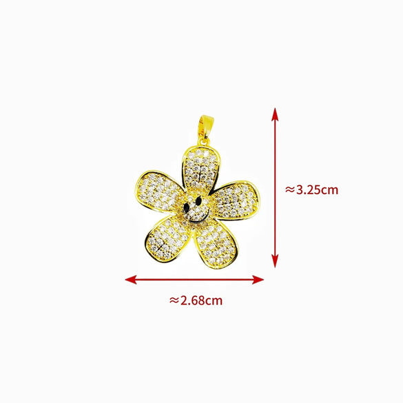 1 Piece Copper Zircon Heart Shape Flower Butterfly Pendant