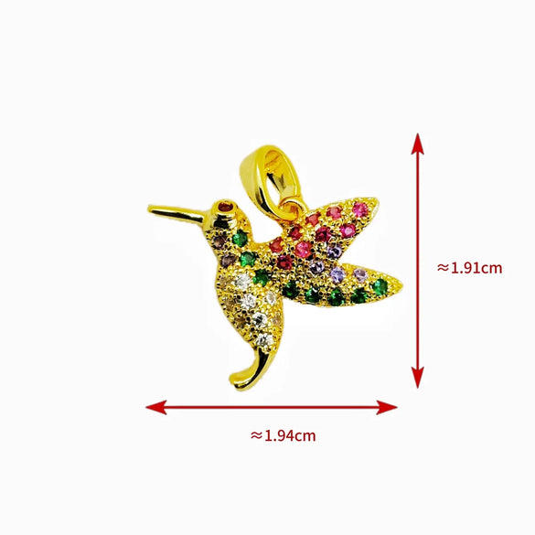 1 Piece Copper Zircon Heart Shape Flower Butterfly Pendant