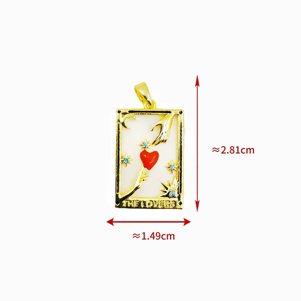 1 Piece Copper Zircon Heart Shape Flower Butterfly Pendant