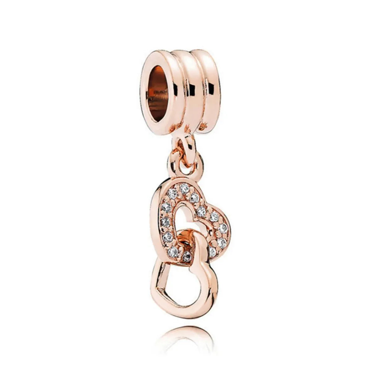 1 Piece Copper Zircon Infinity Heart Shape Pendant