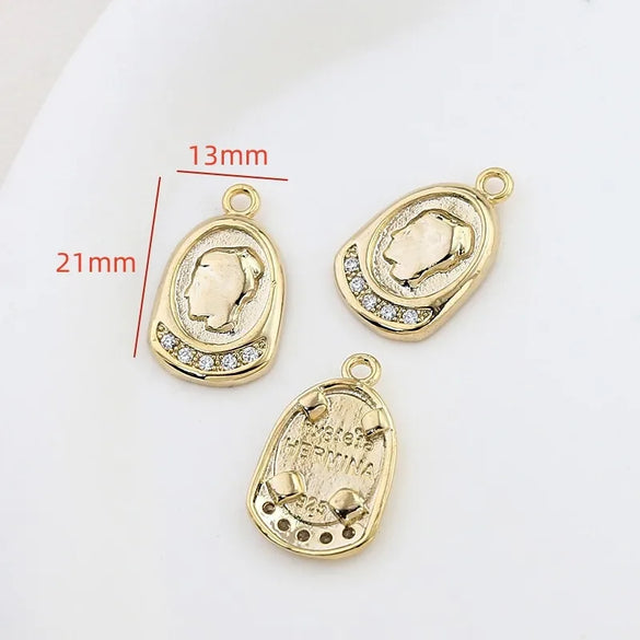 1 Piece Copper Zircon Irregular Letter Star Pendant