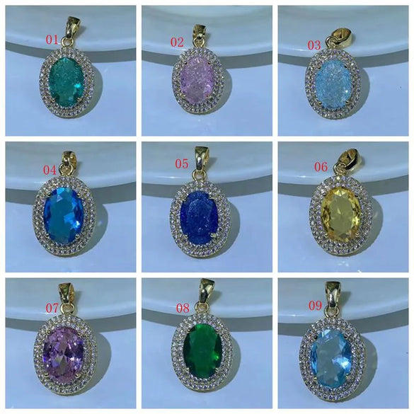 1 Piece Copper Zircon Water Droplets Pendant