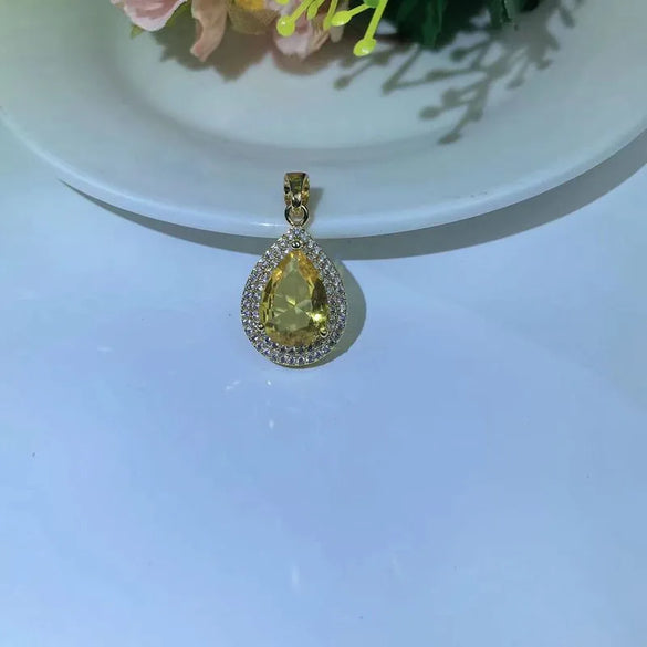 1 Piece Copper Zircon Water Droplets Pendant