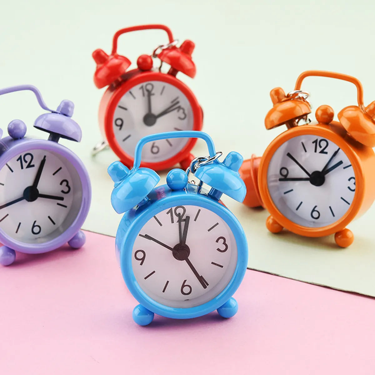 Cute Alarm Clock Iron Plating Unisex Keychain