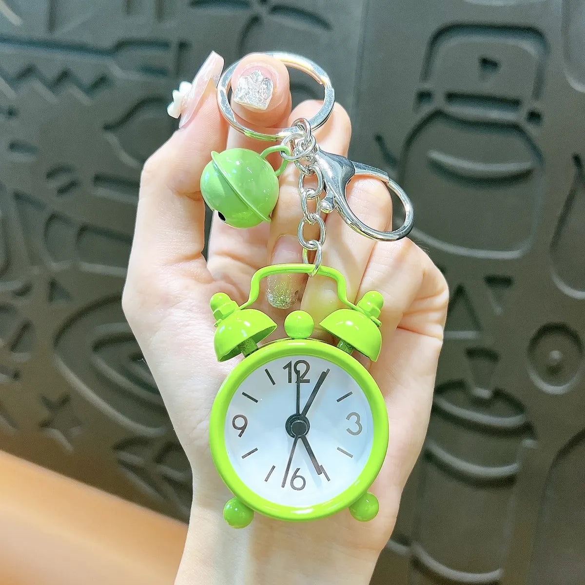 Cute Alarm Clock Iron Plating Unisex Keychain