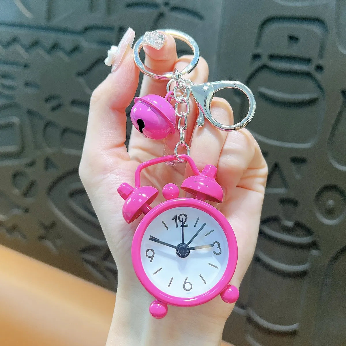 Cute Alarm Clock Iron Plating Unisex Keychain