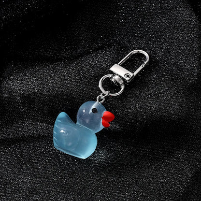 1 Piece Cute Animal Duck Alloy Resin Bag Pendant Keychain