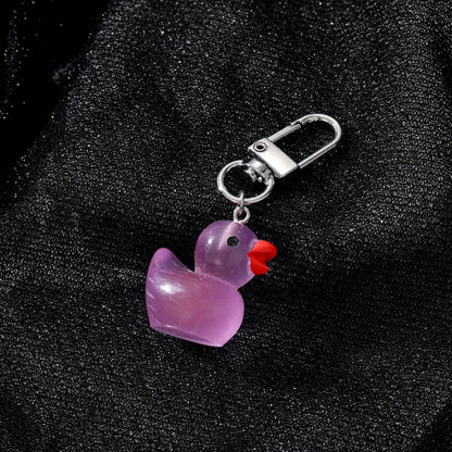 1 Piece Cute Animal Duck Alloy Resin Bag Pendant Keychain