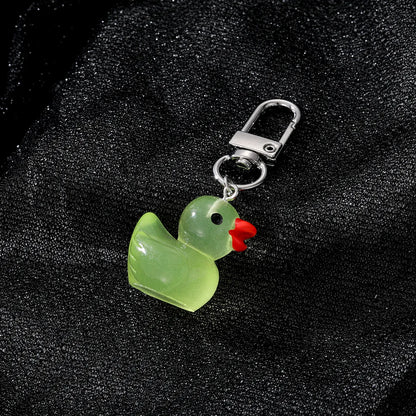 1 Piece Cute Animal Duck Alloy Resin Bag Pendant Keychain