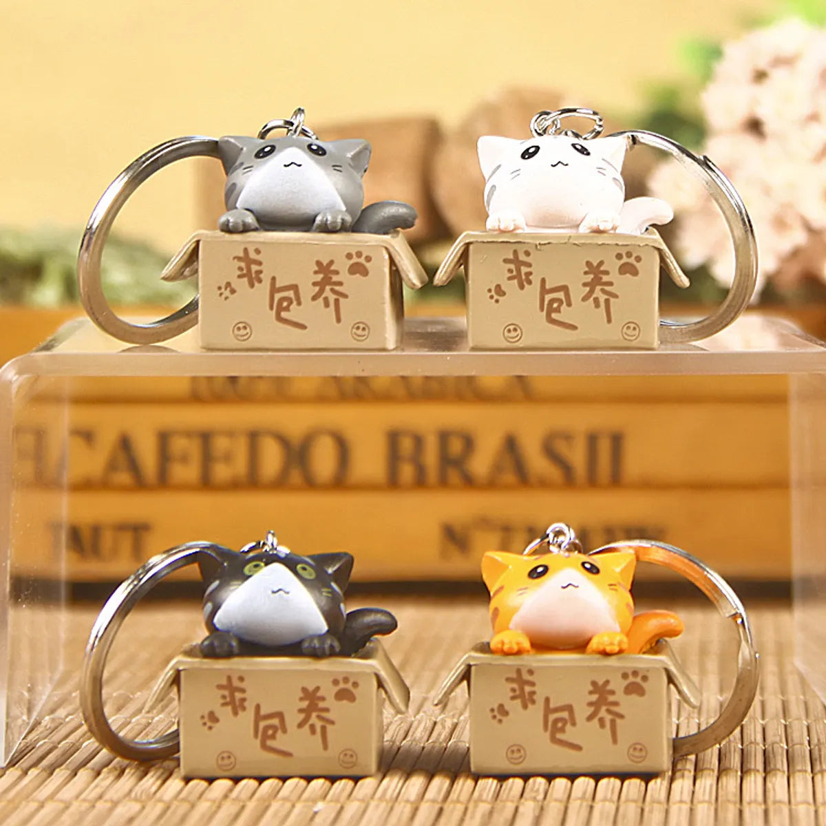 1 Piece Cute Cat Pvc Metal Unisex Bag Pendant Keychain