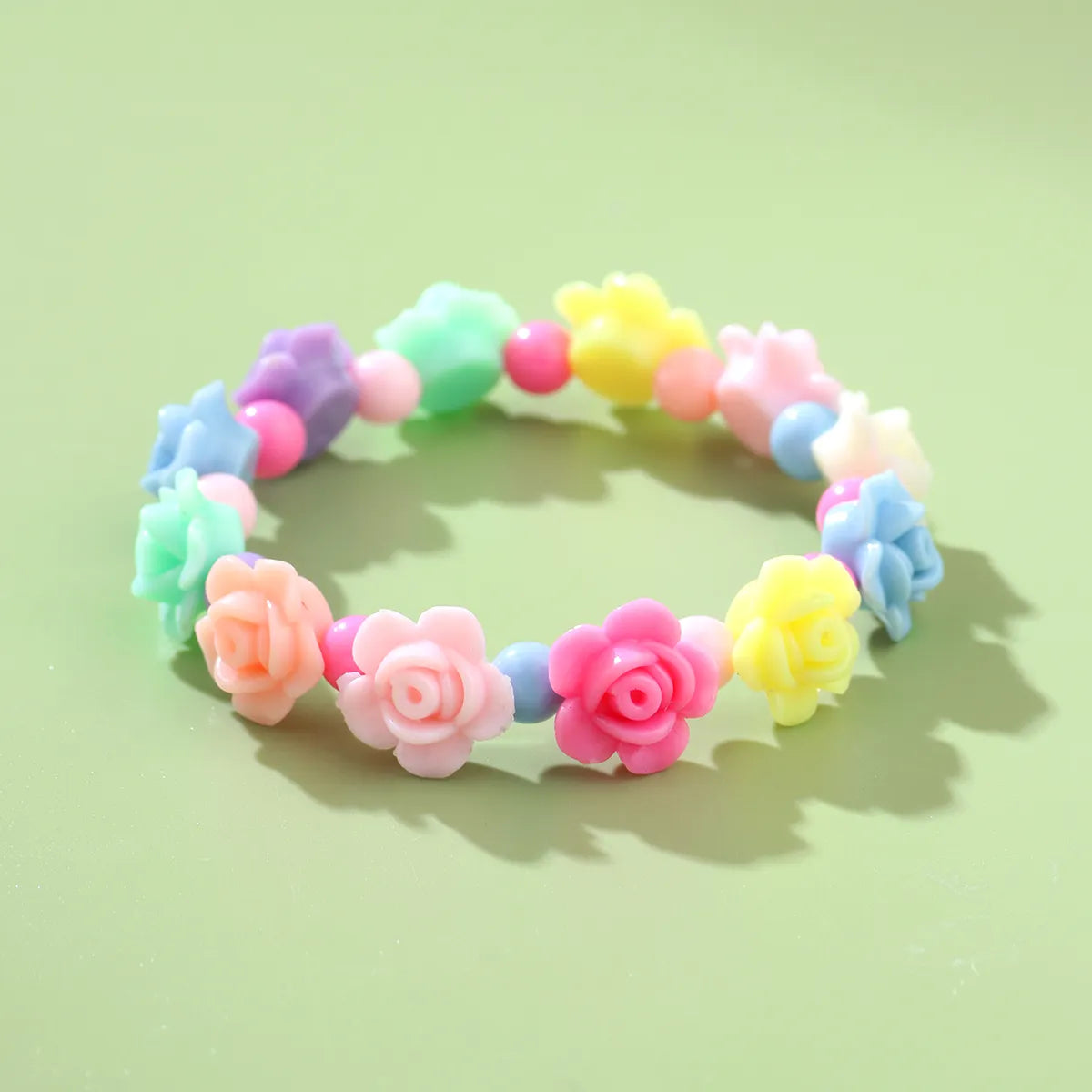 Cute Colorful Star Flower Arylic Beaded Kid'S Bracelets