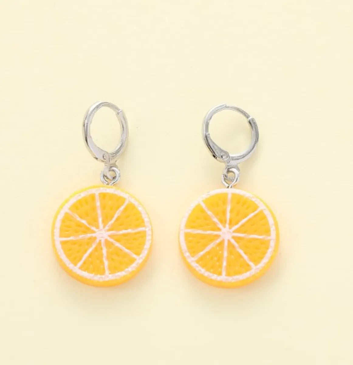 1 Piece Cute Funny Cartoon Orange Alloy Resin Drop Earrings