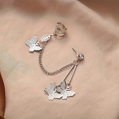 1 Piece Cute Shiny Solid Color Plating Iron Silver Plated Ear Cuffs