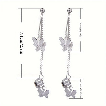 1 Piece Cute Shiny Solid Color Plating Iron Silver Plated Ear Cuffs