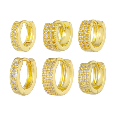 1 Piece Cute Sweet Solid Color Plating Inlay Brass Zircon 18k Gold Plated Silver Plated Earrings