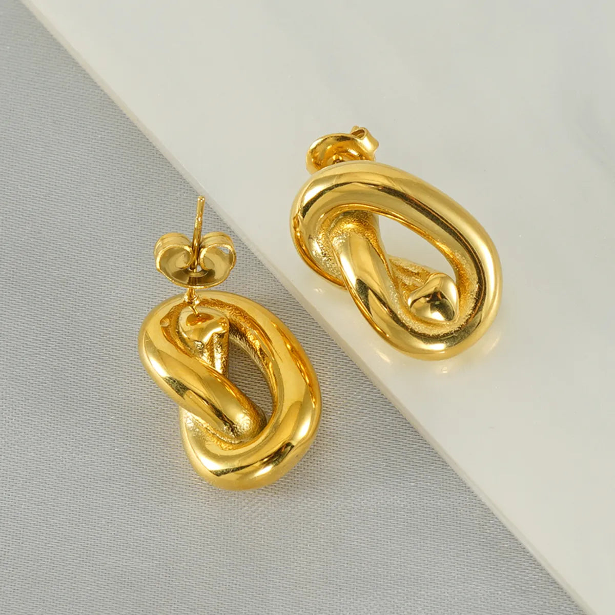 1 Piece Cute Wedding Pastoral Plating Stainless Steel 18K Gold Plated Earrings Ear Studs