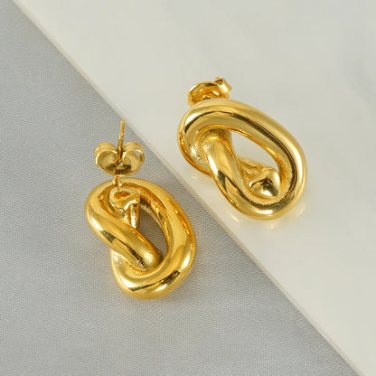 1 Piece Cute Wedding Pastoral Plating Stainless Steel 18K Gold Plated Earrings Ear Studs