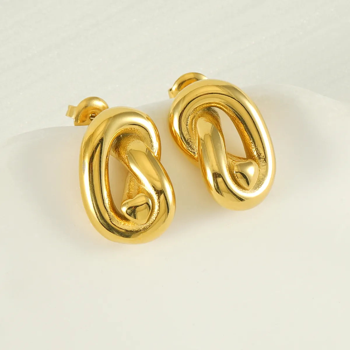 1 Piece Cute Wedding Pastoral Plating Stainless Steel 18K Gold Plated Earrings Ear Studs