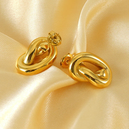 1 Piece Cute Wedding Pastoral Plating Stainless Steel 18K Gold Plated Earrings Ear Studs