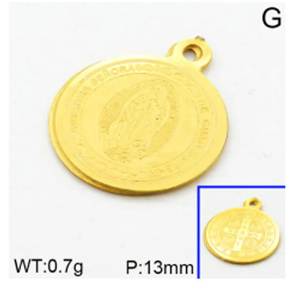 1 Piece Diameter 10mm Hole 2~2.9mm 304 Stainless Steel 18K Gold Plated Gold Plated Human Round Polished Pendant