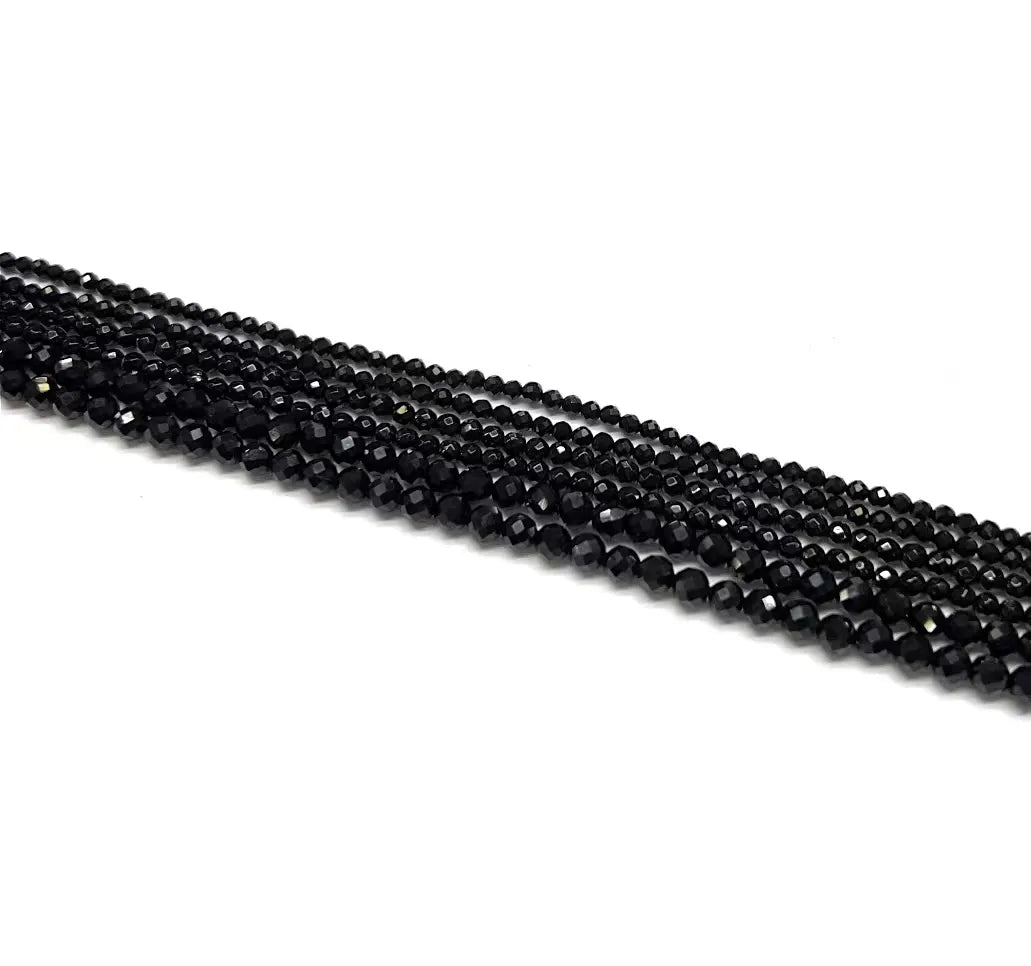 1 Piece Diameter 2mm Diameter 3mm Diameter 4mm Agate Agate Black Agate Glittery Cut Surface Sparkly Polished Beads