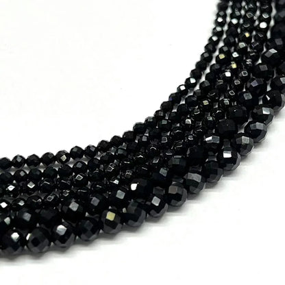 1 Piece Diameter 2mm Diameter 3mm Diameter 4mm Agate Agate Black Agate Glittery Cut Surface Sparkly Polished Beads