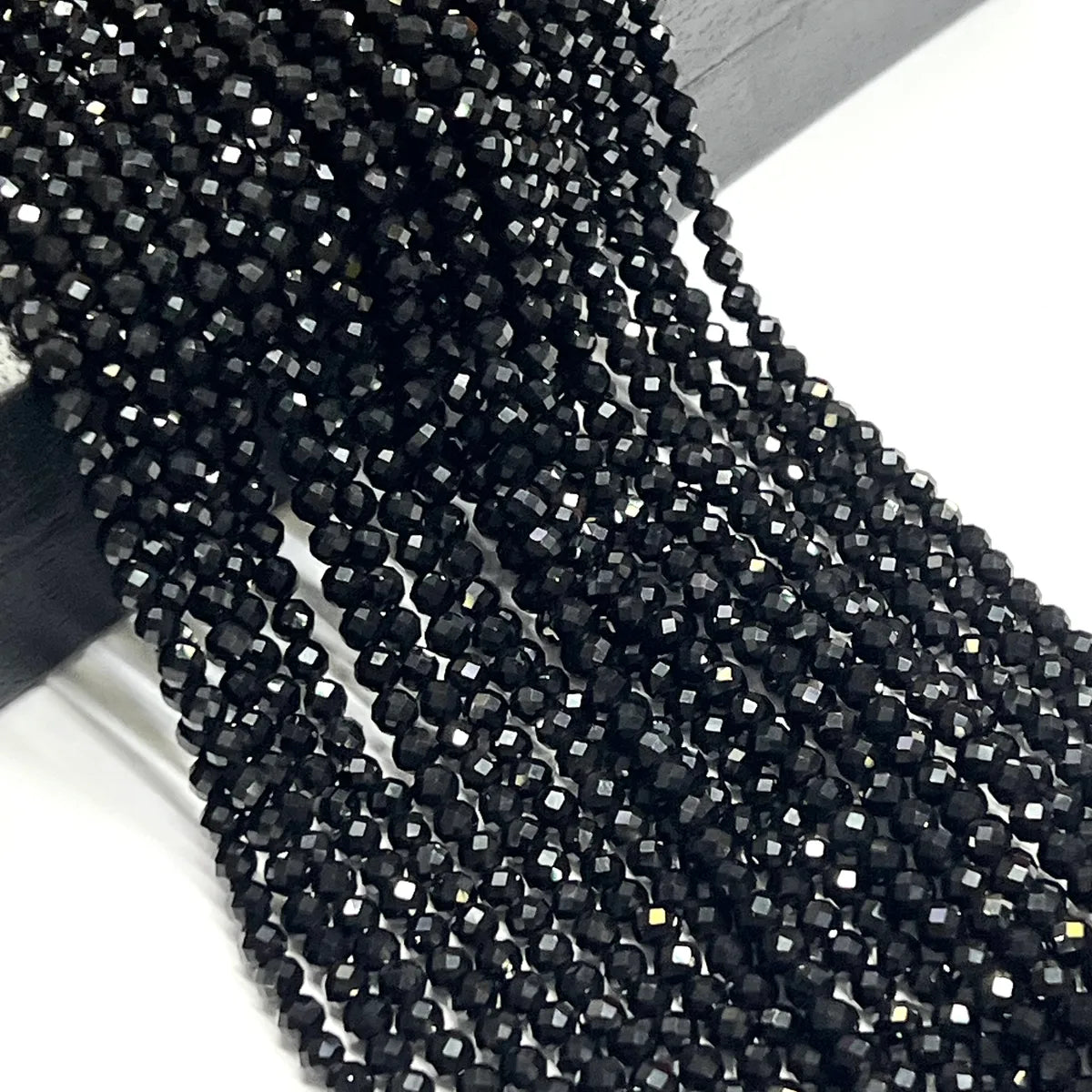 1 Piece Diameter 2mm Diameter 3mm Diameter 4mm Agate Agate Black Agate Glittery Cut Surface Sparkly Polished Beads