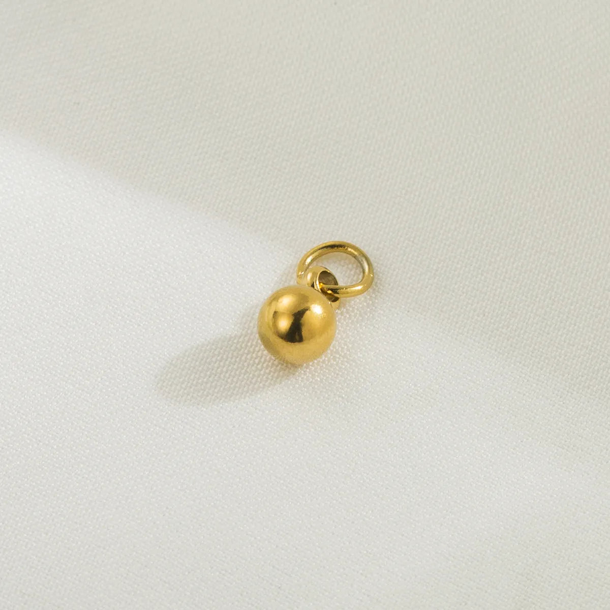 1 Piece Diameter 4mm Diameter 5mm Diameter 8mm Hole 2~2.9mm Stainless Steel 14K Gold Plated Ball Polished Pendant