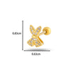 1 Piece Ear Cartilage Rings & Studs Casual Classic Style Korean Style Butterfly Bow Knot Copper Inlay Zircon