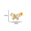 1 Piece Ear Cartilage Rings & Studs Casual Classic Style Korean Style Butterfly Bow Knot Copper Inlay Zircon