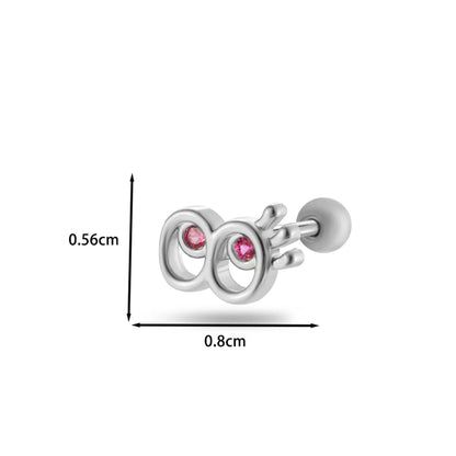 1 Piece Ear Cartilage Rings & Studs Casual Classic Style Korean Style Moon Heart Shape Copper Inlay Zircon