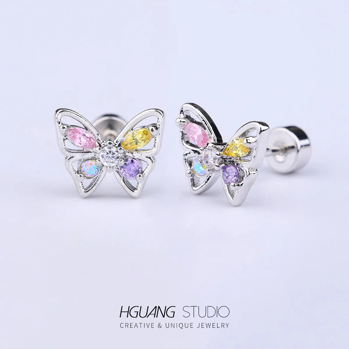 1 Piece Ear Cartilage Rings & Studs Casual Cute Simple Style Leaf Heart Shape Crown 316L Stainless Steel  Copper Inlay Zircon Gold Plated Ear Cartilage Rings & Studs