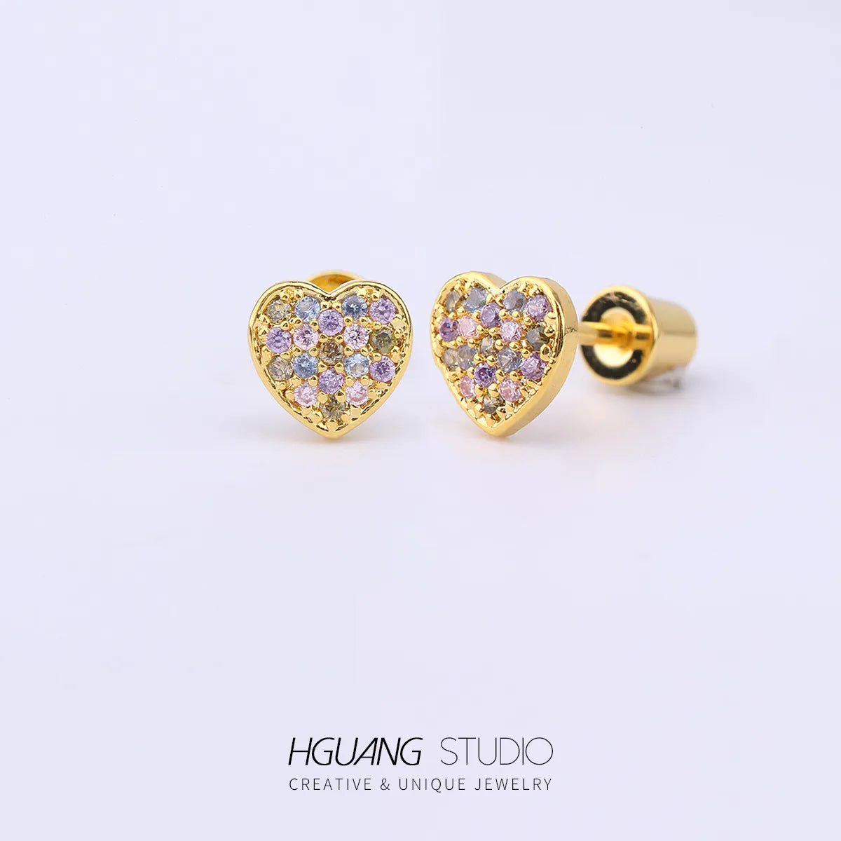 1 Piece Ear Cartilage Rings & Studs Casual Cute Simple Style Leaf Heart Shape Crown 316L Stainless Steel  Copper Inlay Zircon Gold Plated Ear Cartilage Rings & Studs