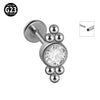 1 Piece Ear Cartilage Rings & Studs Casual Simple Style Commute Geometric G23 Titanium Inlay Zircon Lip Rings Ear Cartilage Rings & Studs