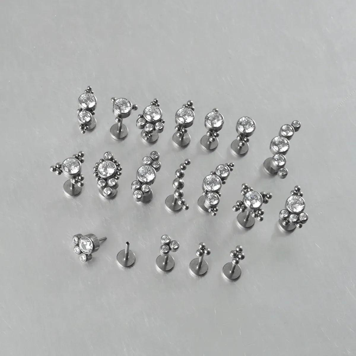 1 Piece Ear Cartilage Rings & Studs Casual Simple Style Commute Geometric G23 Titanium Inlay Zircon Lip Rings Ear Cartilage Rings & Studs