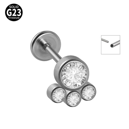 1 Piece Ear Cartilage Rings & Studs Casual Simple Style Commute Geometric G23 Titanium Inlay Zircon Lip Rings Ear Cartilage Rings & Studs