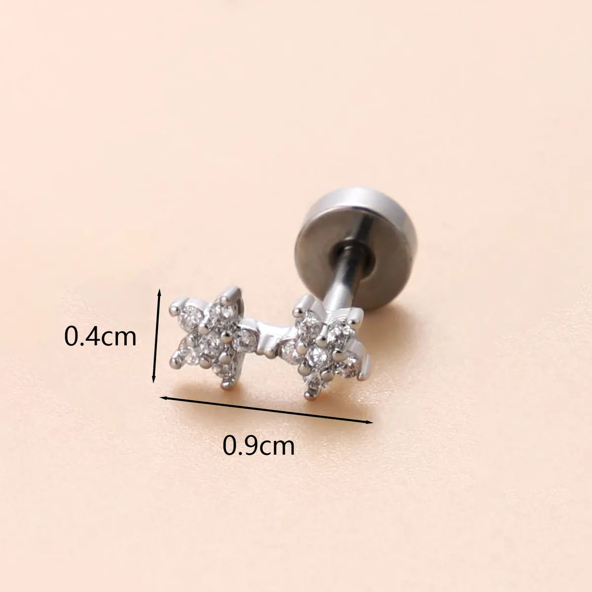 1 Piece Ear Cartilage Rings & Studs Classic Style Star Flower Butterfly 316 Stainless Steel  Copper Polishing Inlay Zircon 18K Gold Plated Ear Cartilage Rings & Studs